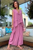 Sandbar Linen Blend 3 Button Dip Side Wasitcoat Indian Pink
